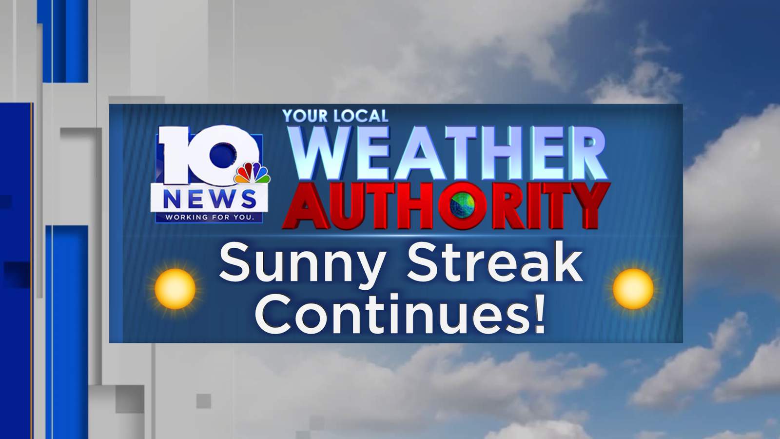 Whew...weekend cool-down won’t get in the way of our sunny streak!