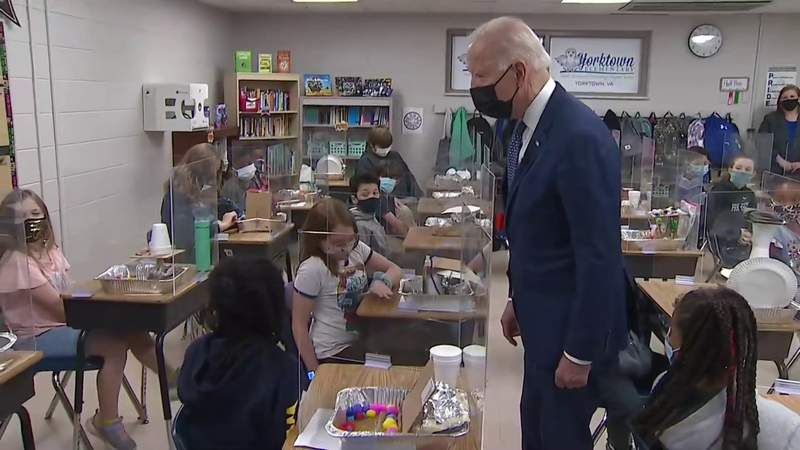 WATCH: President Biden visits Virginia schools to push for return to in-person learning