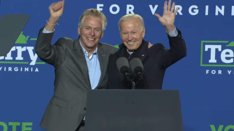 WATCH: Biden joins McAuliffe to campaign ahead of Virginia governor’s race