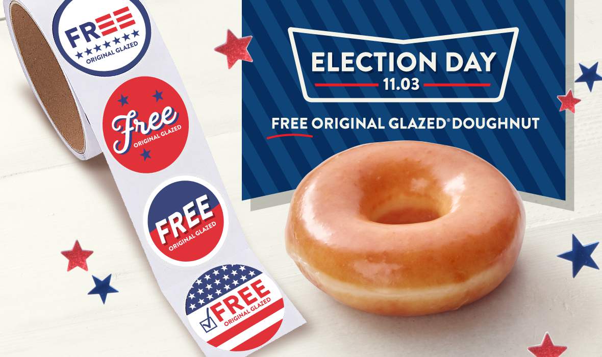 No ‘I Voted' sticker? Stop by Krispy Kreme and get one with a free doughnut