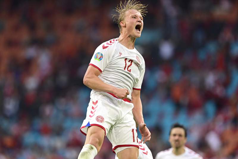 Dolberg scores 2, Denmark beats Wales 4-0 at Euro 2020