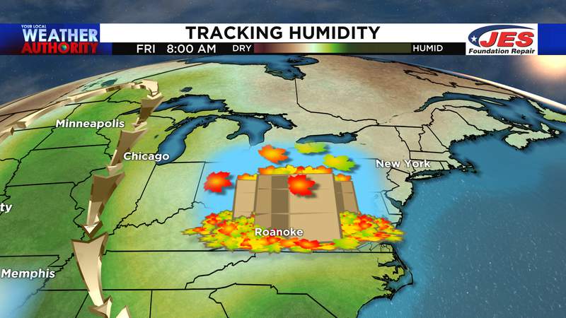 Aaahh! Another drop in humidity coming our way to round out the week
