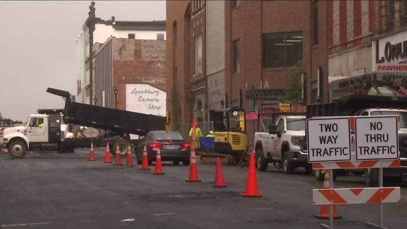 Intersection of Main and 10th Streets closed as Lynchburg’s renewal project continues