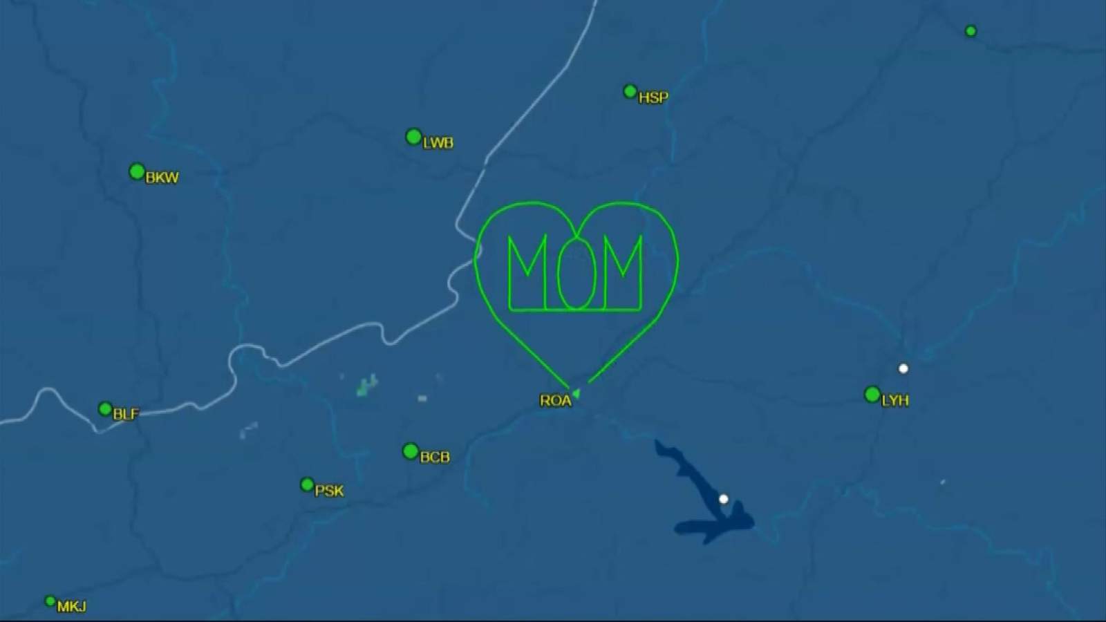 Love is in the air; Local pilot writes Mother’s Day message in the sky