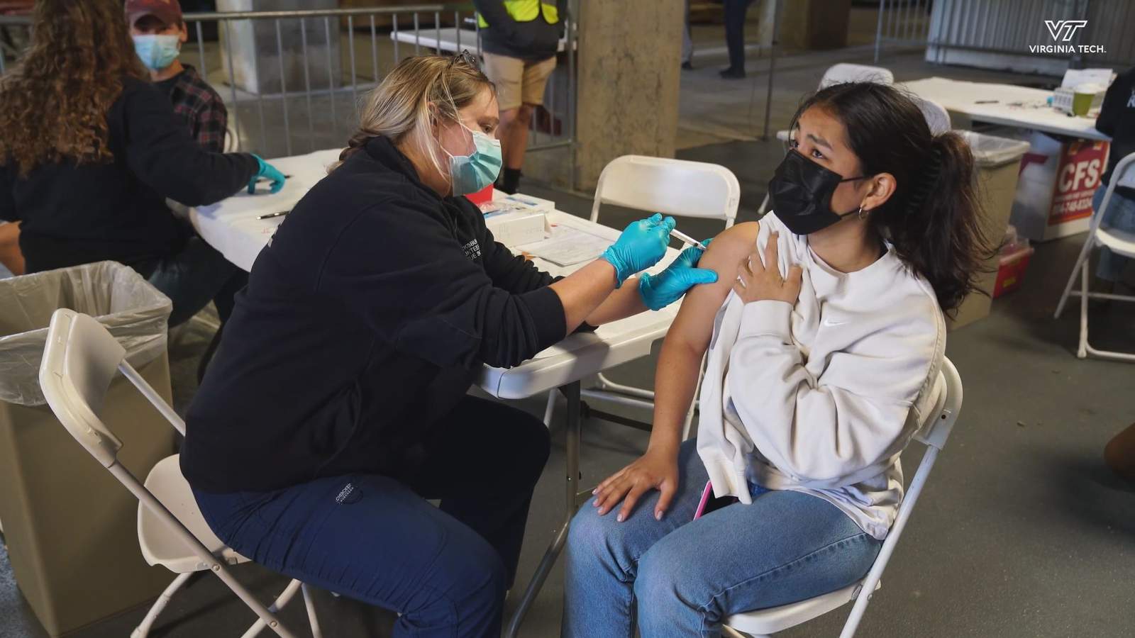 Thousands of Virginia Tech students got vaccinated at Lane Stadium Thursday