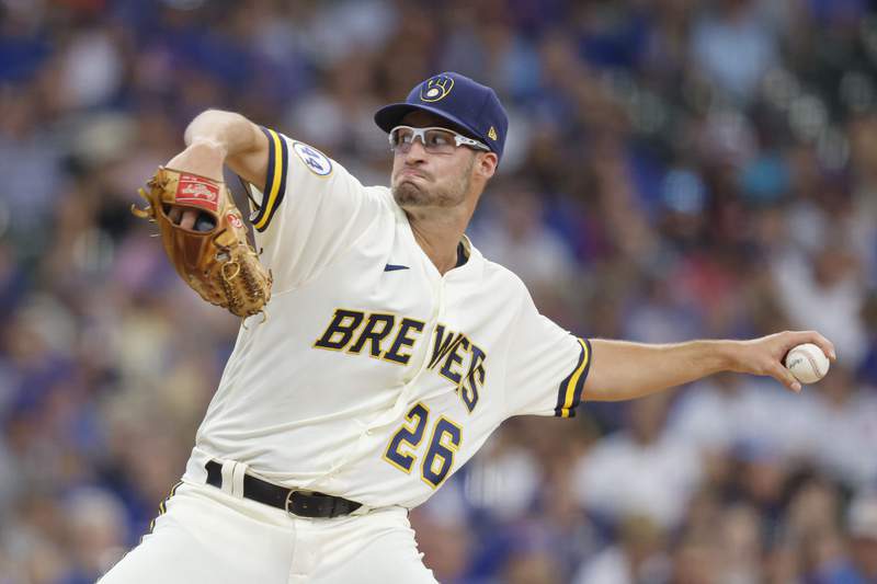 Ashby tagged, but Brewers sweep Cubs for 8th straight win