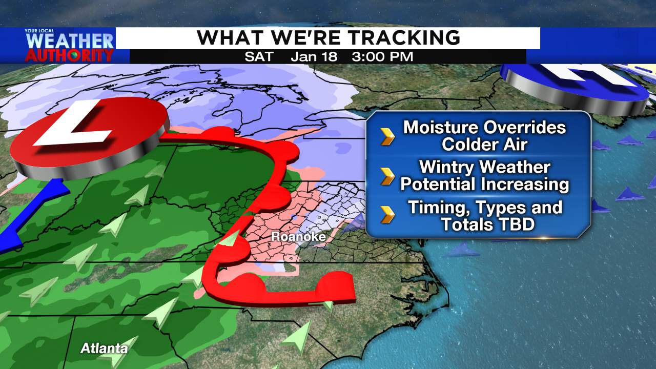 Wintry weather possible for parts of the area this Saturday