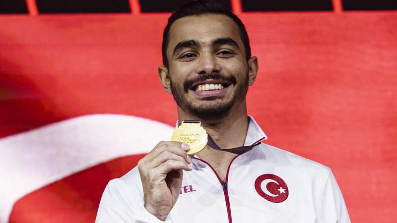 Turkish medalist says gymnastics is like his other passion – ridding the world of landmines