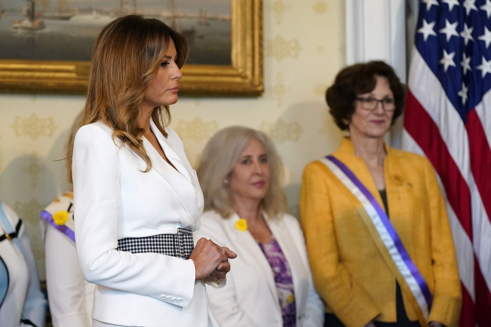 First lady opens student art exhibit on womens suffrage