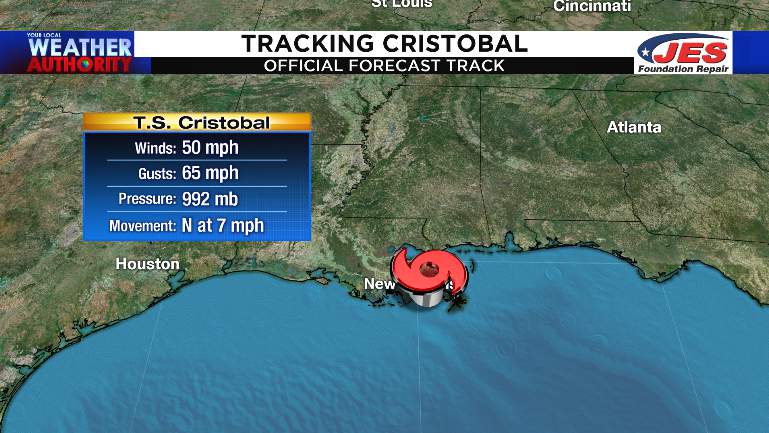 Tropical Storm Cristobal makes landfall in Louisiana