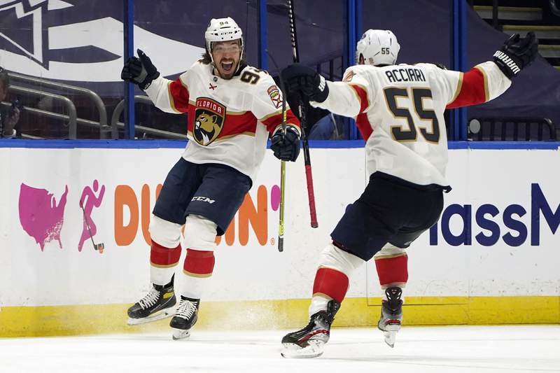 Lomberg scores in OT to lift Panthers past Lightning, 6-5