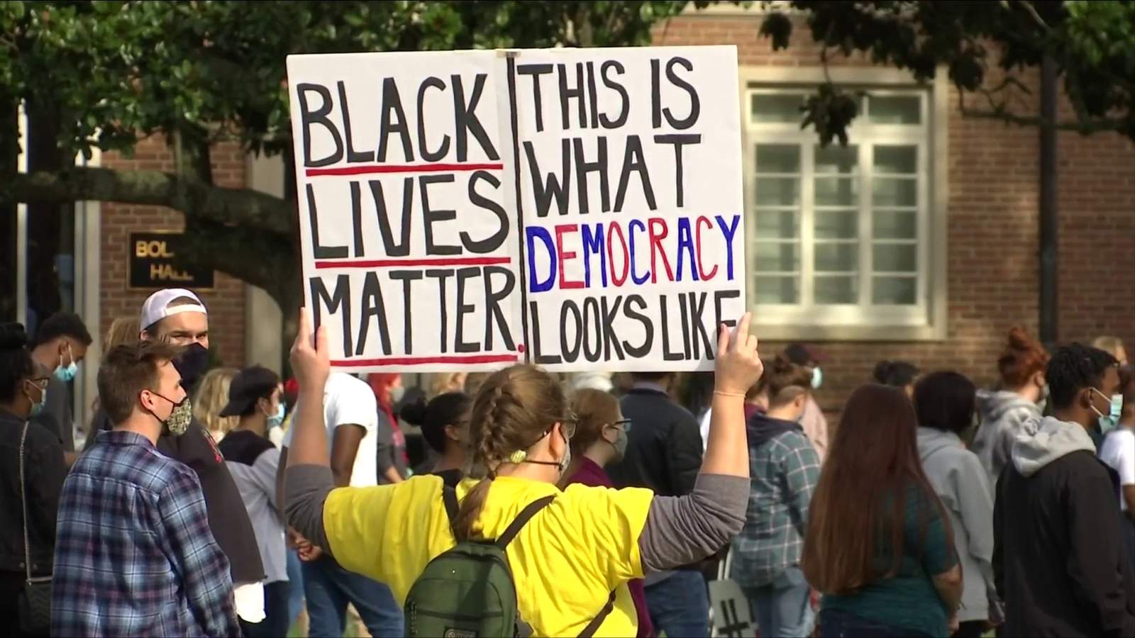 Hundreds of Radford University students unite for on-campus demonstration against racism