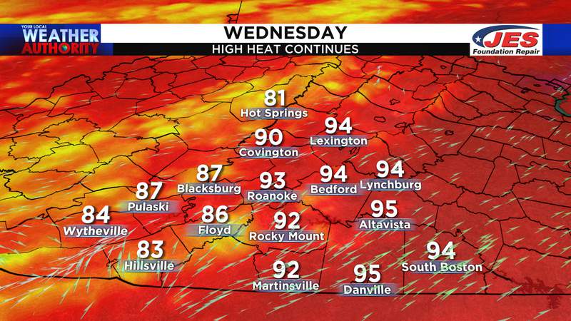 Hot hump day precedes late-week storms, improving weekend forecast