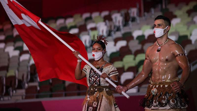 'Shirtless Tongan' makes Olympic history