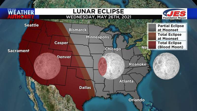 Supermoon, lunar eclipse coincide Wednesday morning