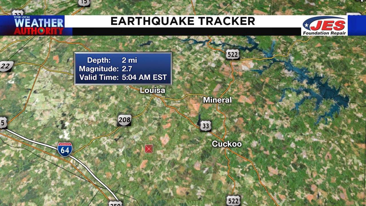 2.7 magnitude earthquake recorded in Virginia