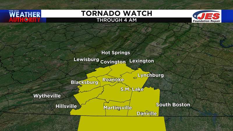 Tornado watch for parts of Southwest Virginia extended again as Fred moves through region