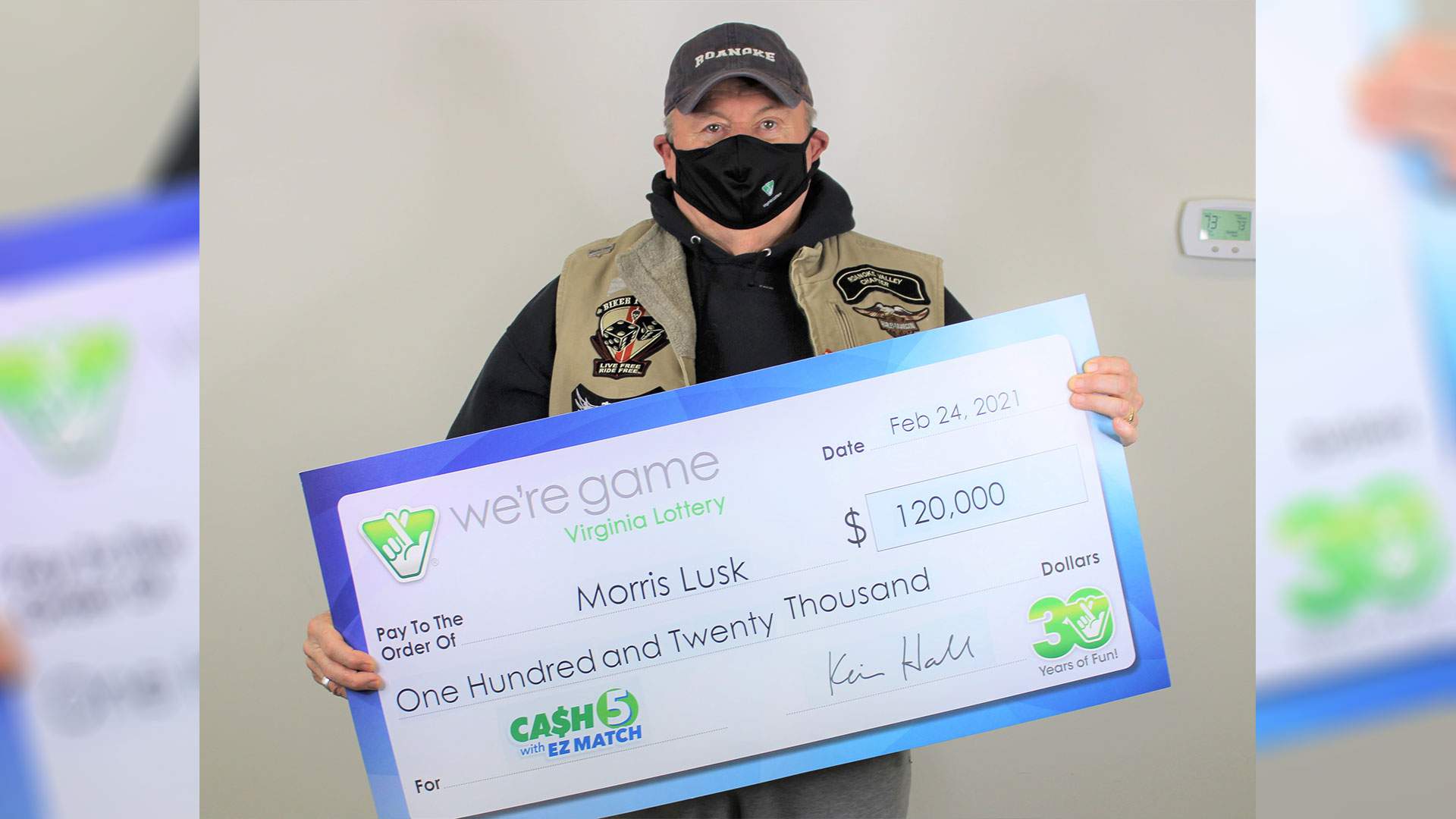 Roanoke man hits jackpot, wins $120,000 playing Virginia Lottery
