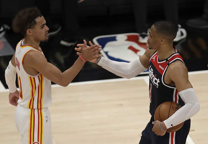 Westbrook breaks Robinson's record as Wizards fall to Hawks