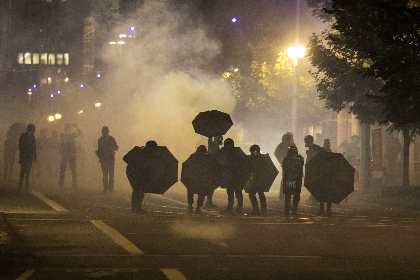 After wildfire smoke clears, protests resume in Portland