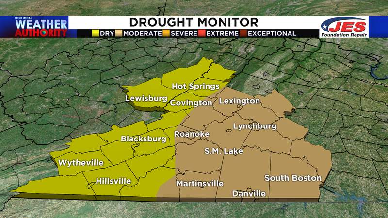 Parts of Southwest, Central Virginia officially in a drought