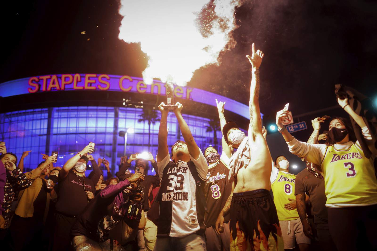 76 arrests as fans, some rowdy, cheer Lakers win in LA