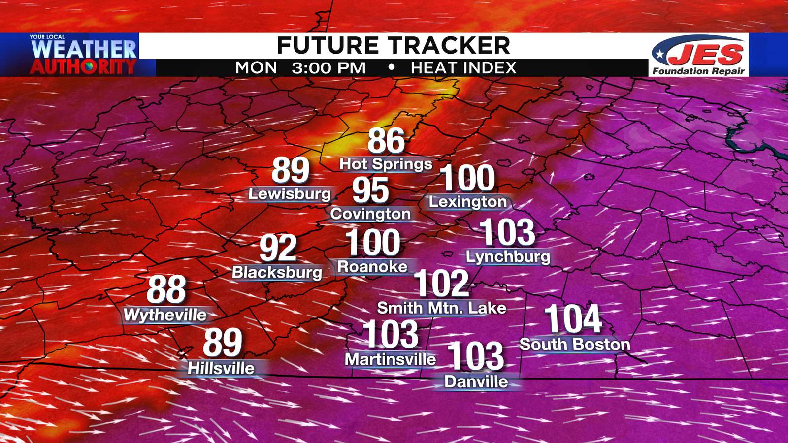 Another heat advisory in effect Monday; heat index exceeds 100 for many