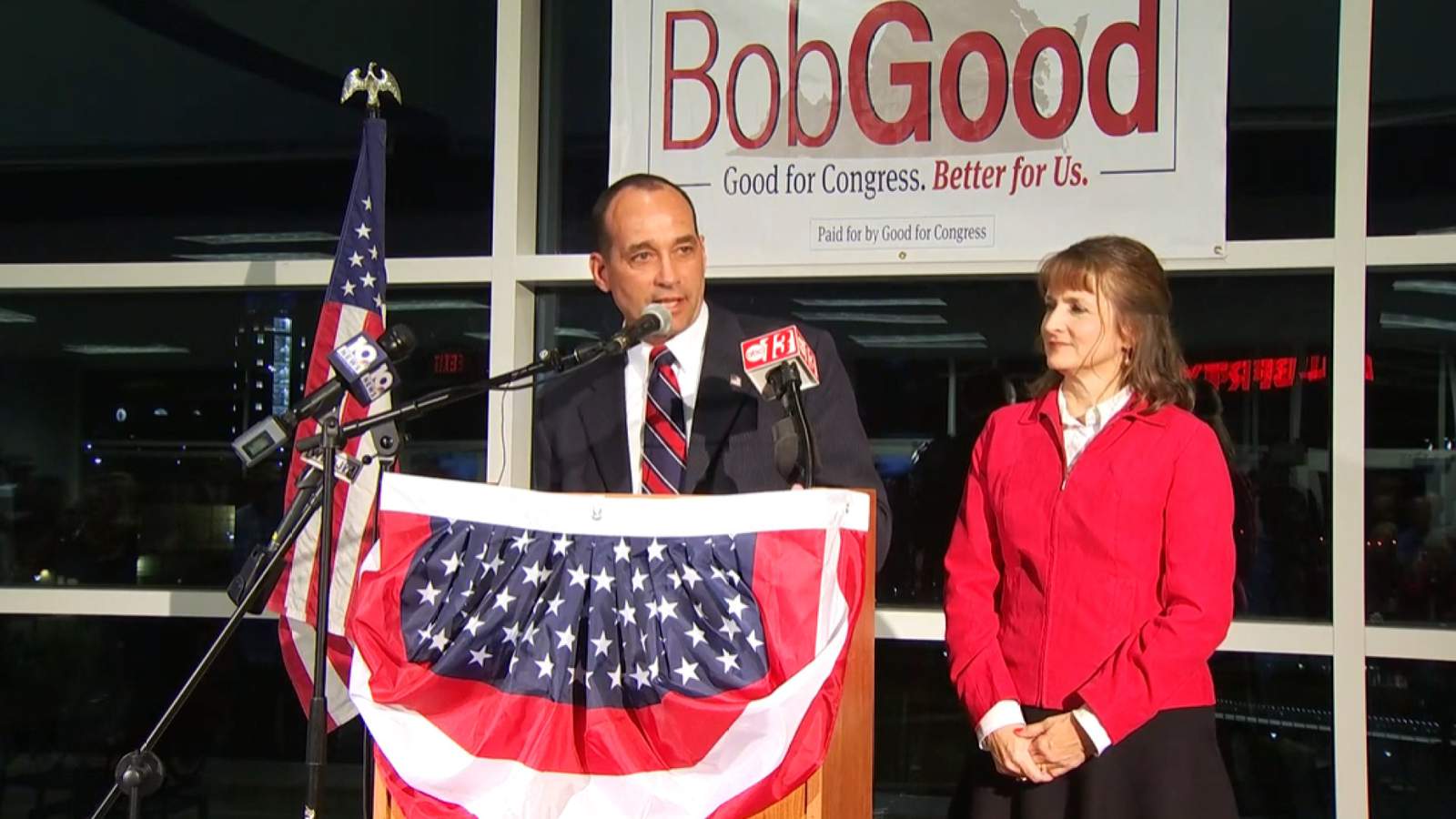 WATCH: Bob Good gives speech at headquarters in Lynchburg