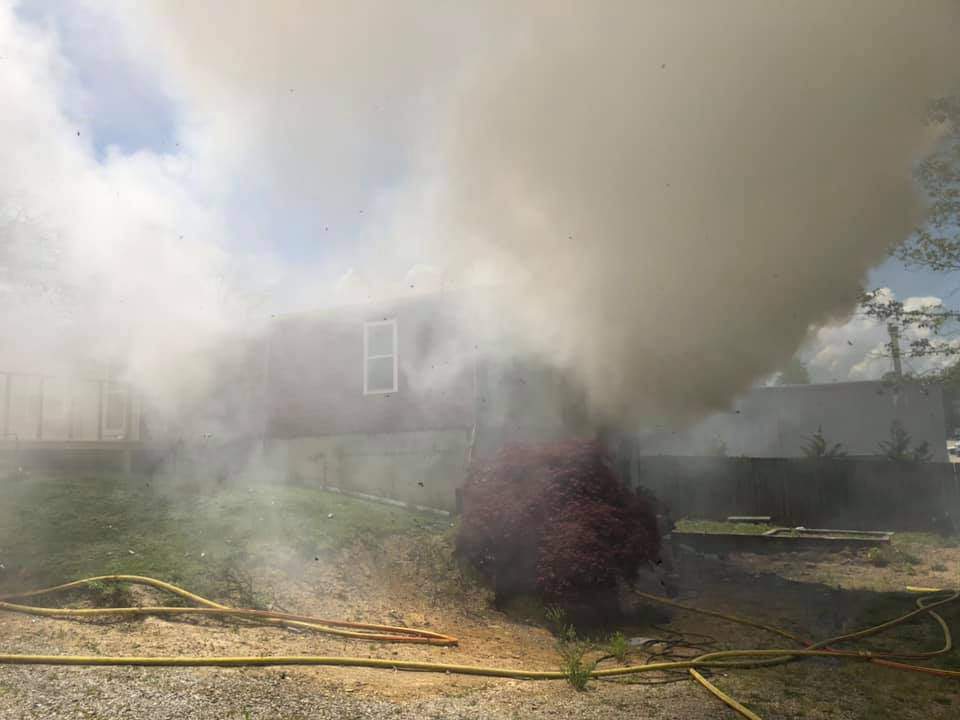 Crews battle structure fire in Montgomery County Saturday afternoon