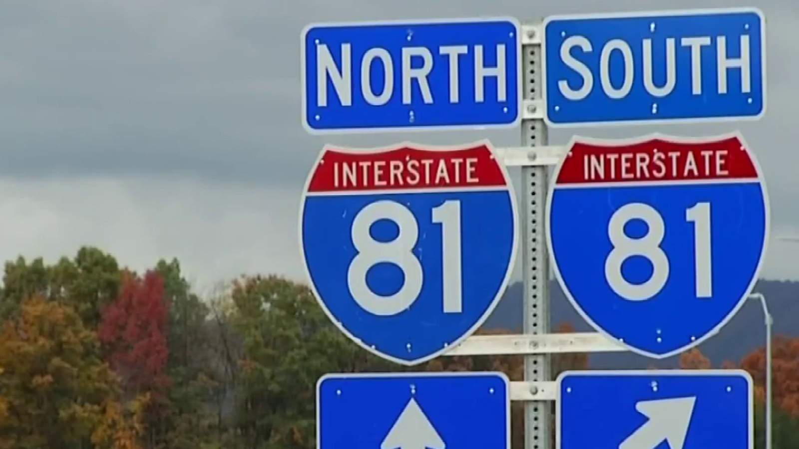 I-81 South from exit 213 to 205 closed for two hours on Tuesday