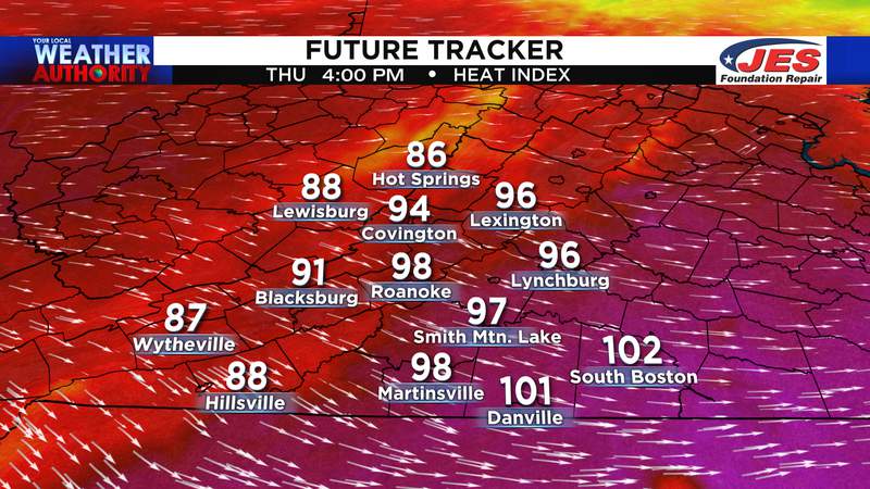 High heat followed by a few Thursday night storms, drop in humidity