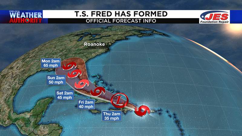 Tropical Storm Fred forms after a month of inactivity