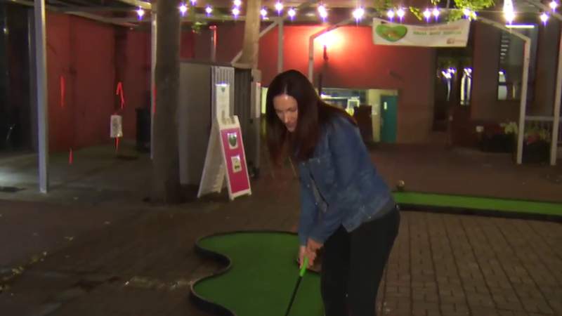 A new pop-up mini-golf course opens in downtown Roanoke