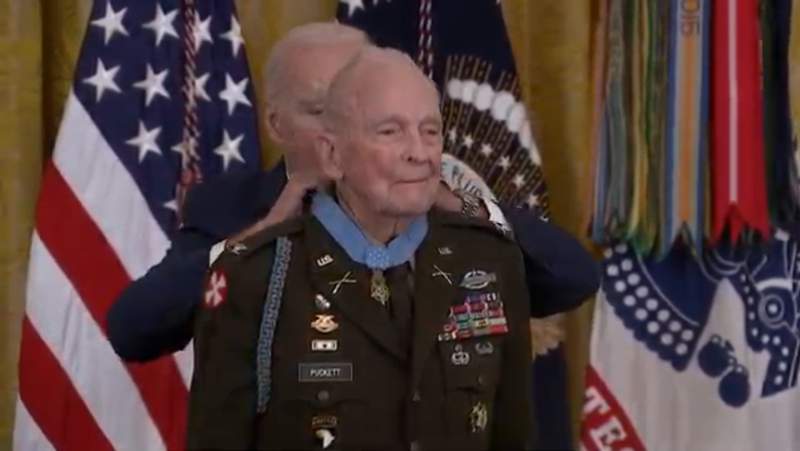 WATCH: Pres. Biden awards Medal of Honor to Korean War veteran