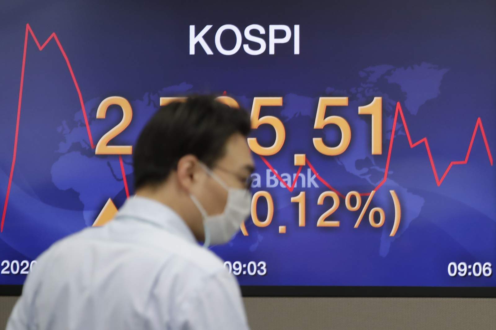 Asian shares decline following lackluster day on Wall Street