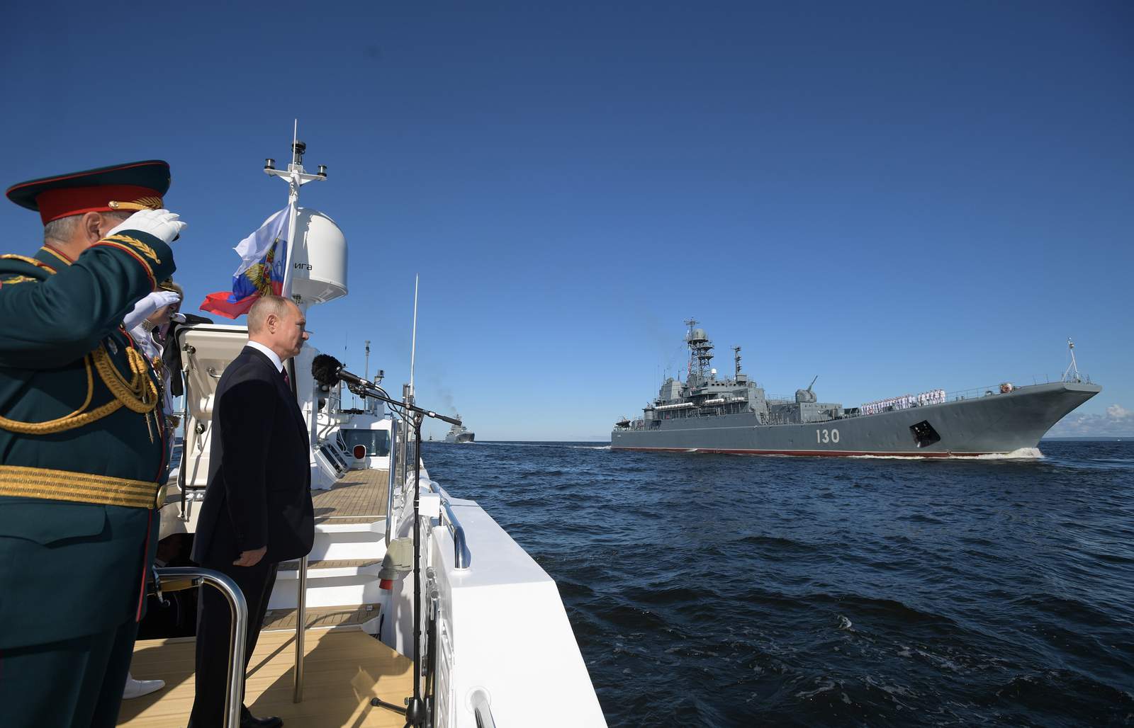 Putin attends naval parade, promises new ships to navy