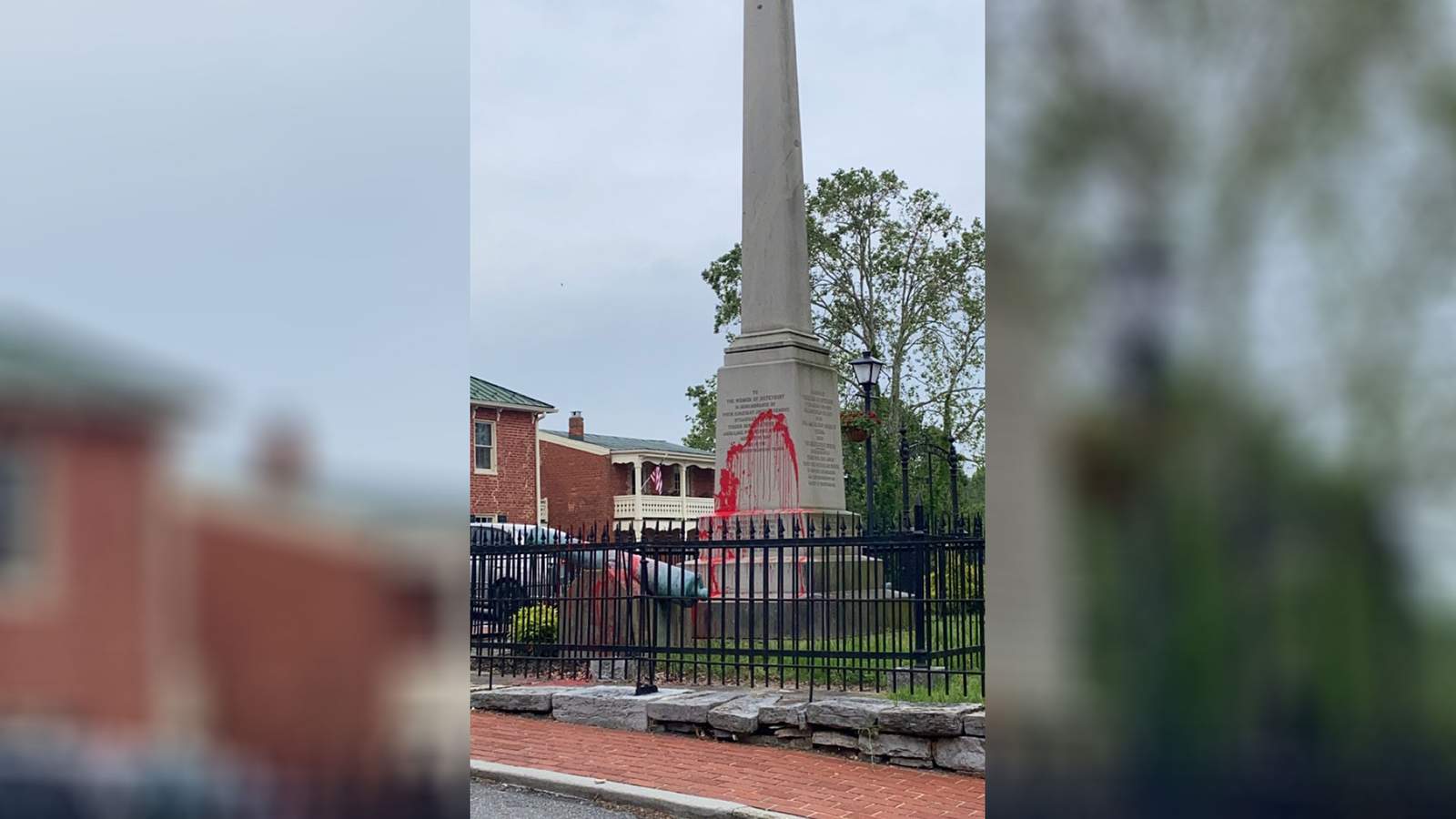 Red paint splattered on Confederate monument in Fincastle