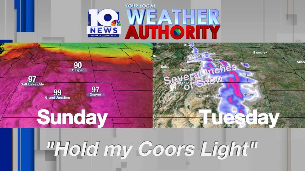 Parts of the Rockies to go from record heat to snow within two days