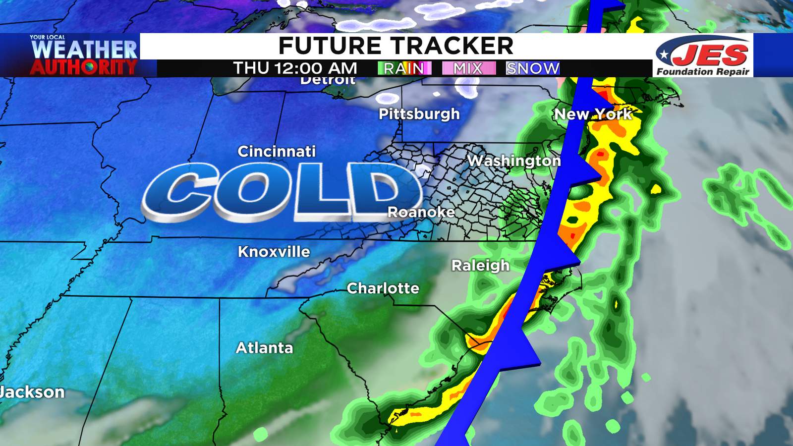 Tracking a mid-week cold front that takes us from spring to winter