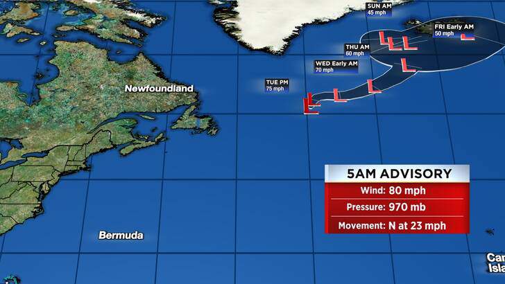 Sam Transitions To A Powerful Post-Tropical Cyclone Over The Far North Atlantic Between Newfoundland And Iceland