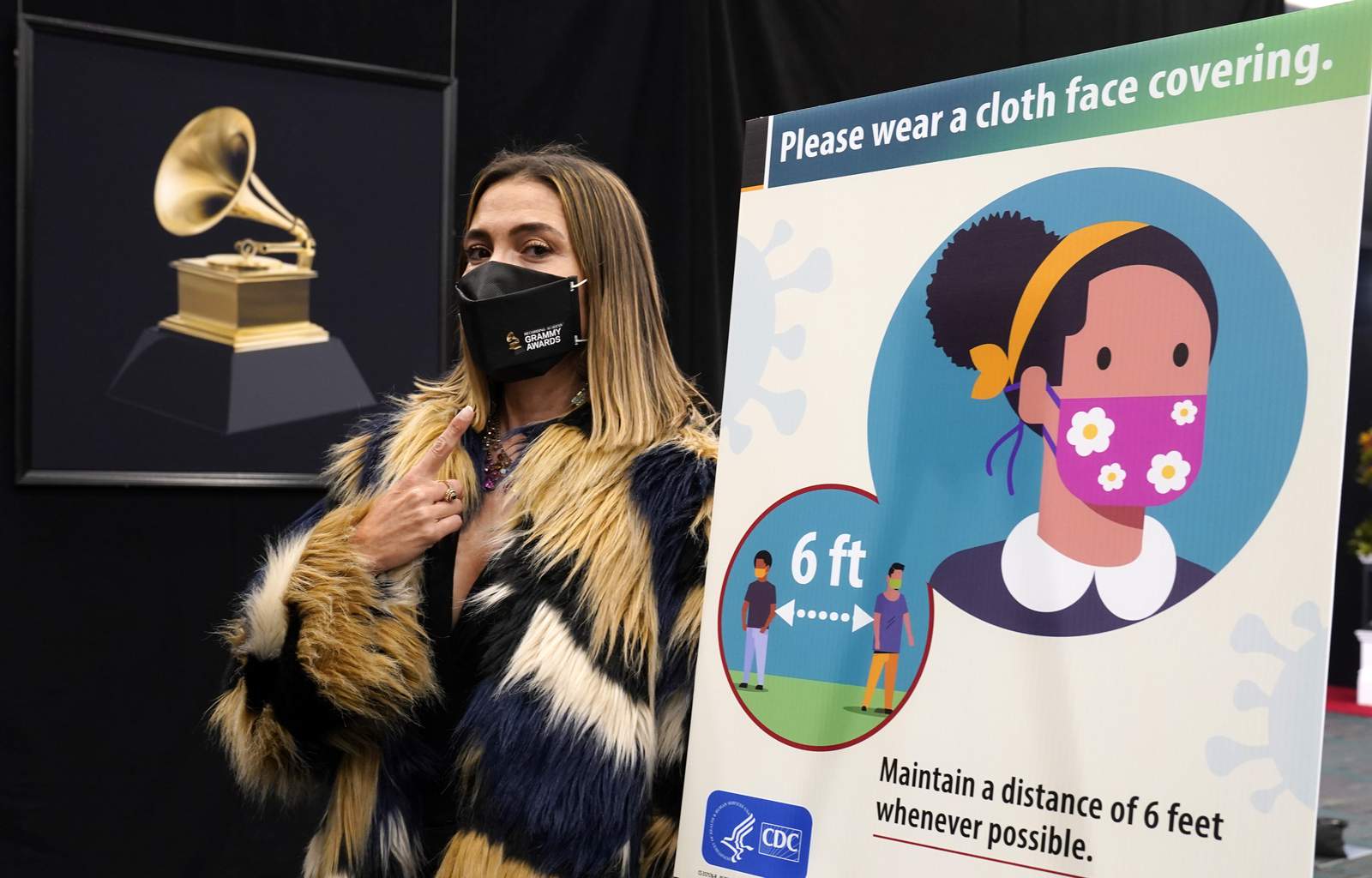 A peek behind the masks, precautions at the pandemic Grammys