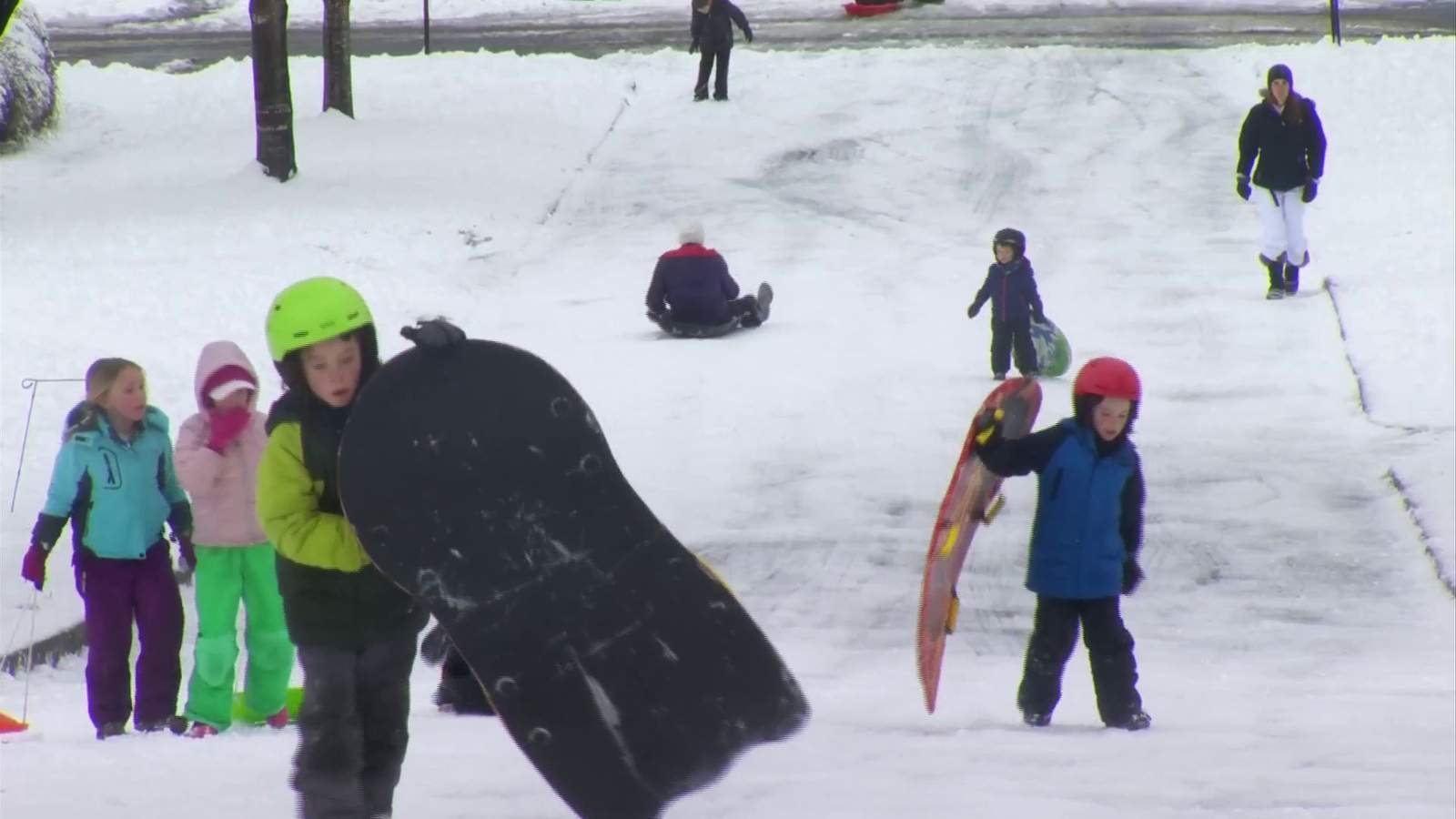 Winter weather creates perfect sledding conditions in Roanoke