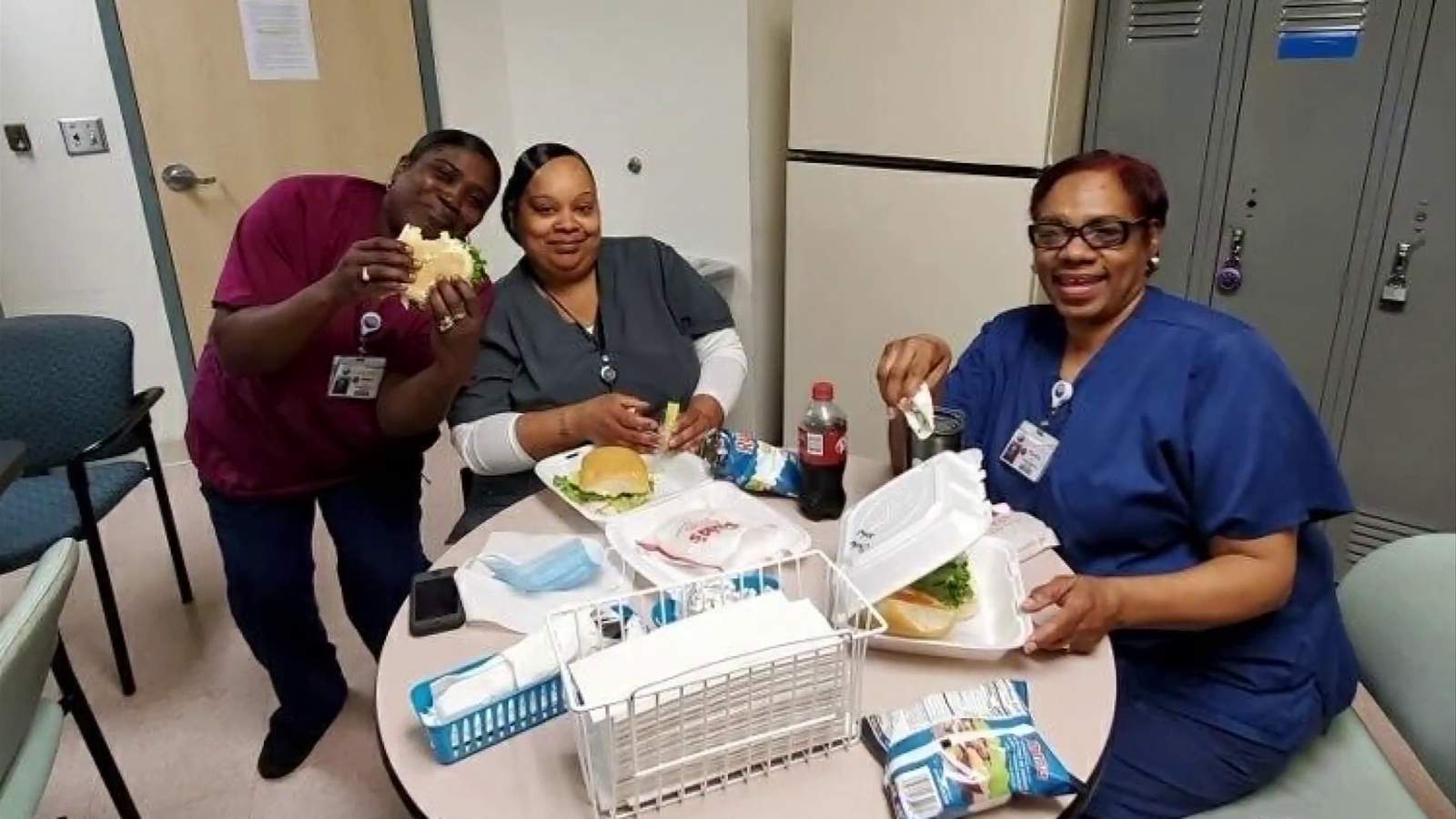 Centra Health employees receive lunch from Macados thanks to Food for Frontline