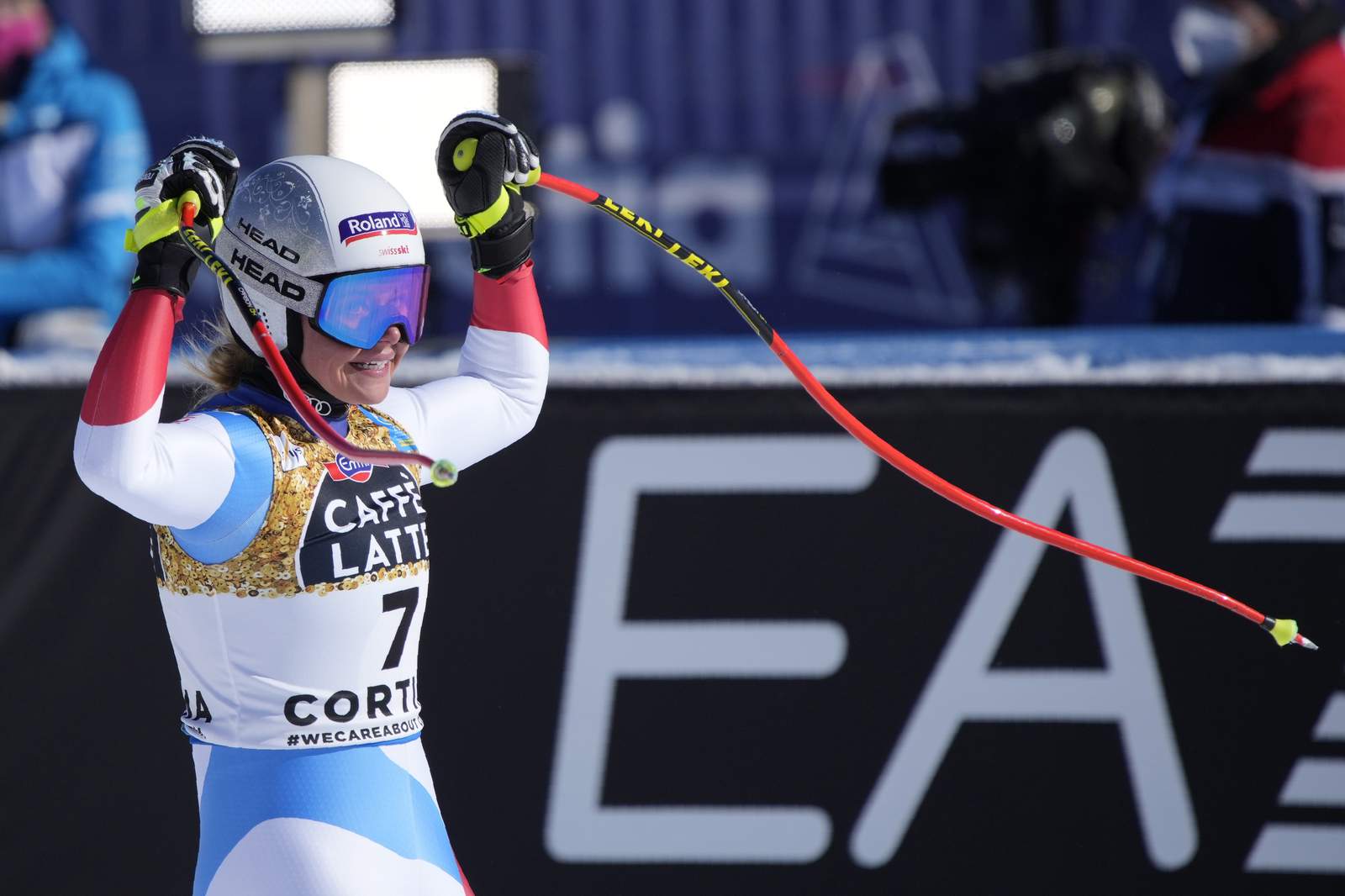 The Latest: Suter wins downhill for 2nd Swiss gold at worlds