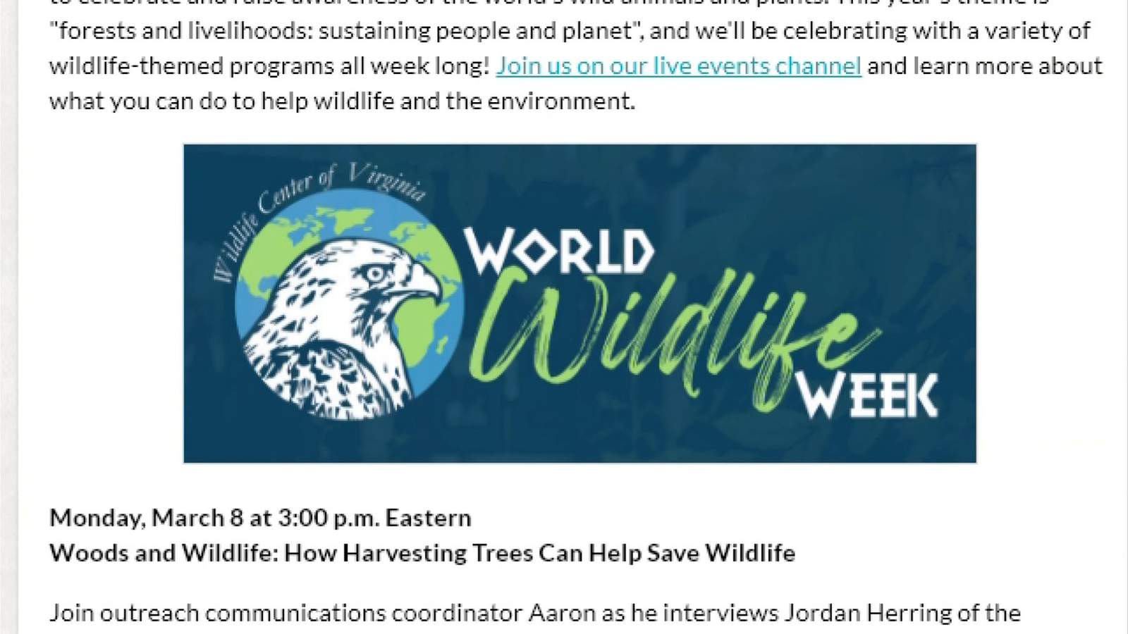 Wildlife Center of Virginia honors guests for ‘Wildlife Week’