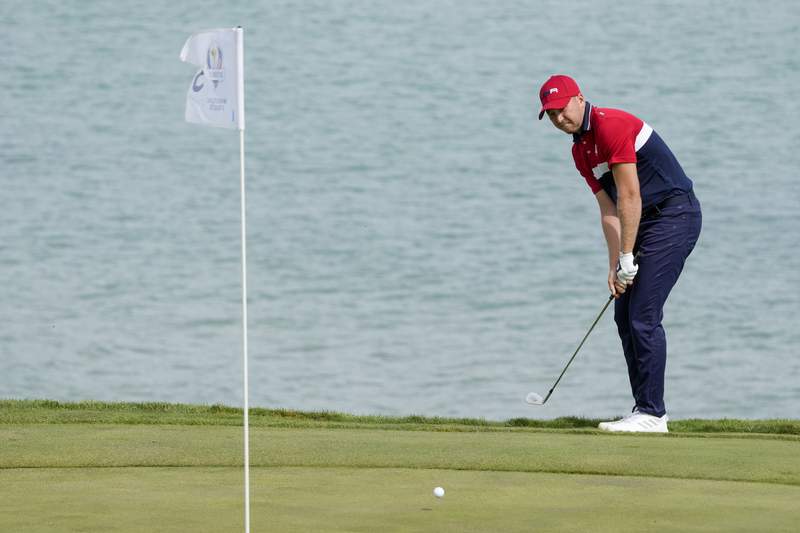 The Latest: Johnson finishes 5-0 run through Ryder Cup