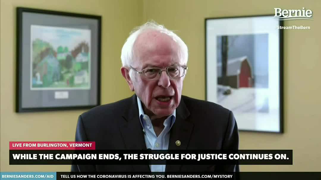 Sen. Bernie Sanders dropping out of presidential race - clipped version
