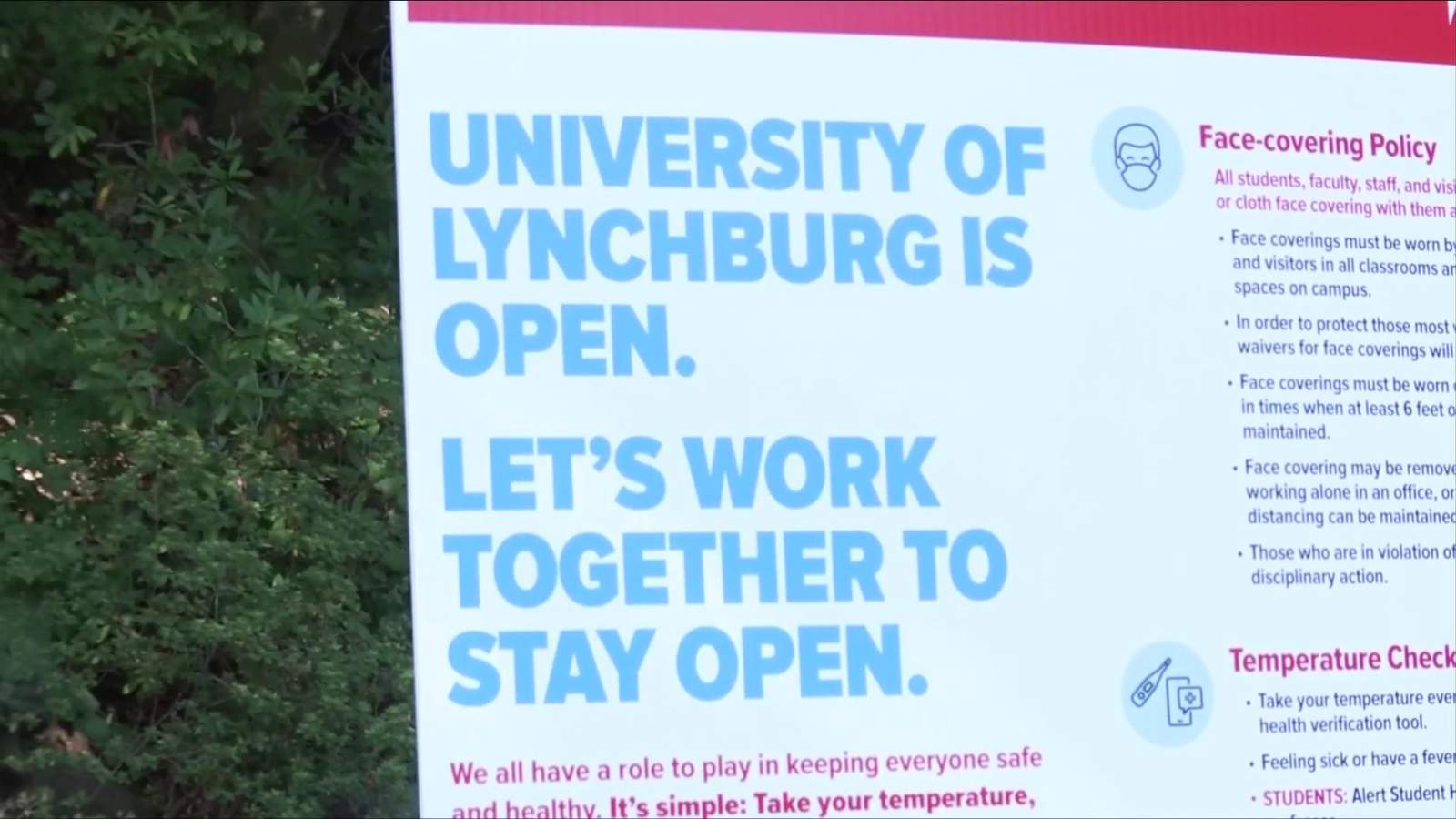Were taking the precautions we need to: University of Lynchburg students return to campus for mix of in-person, online classes