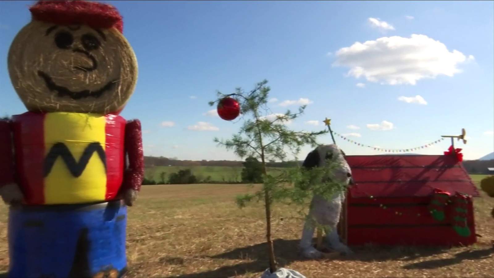 Bedford County woman creates ‘Peanuts’ holiday hay display