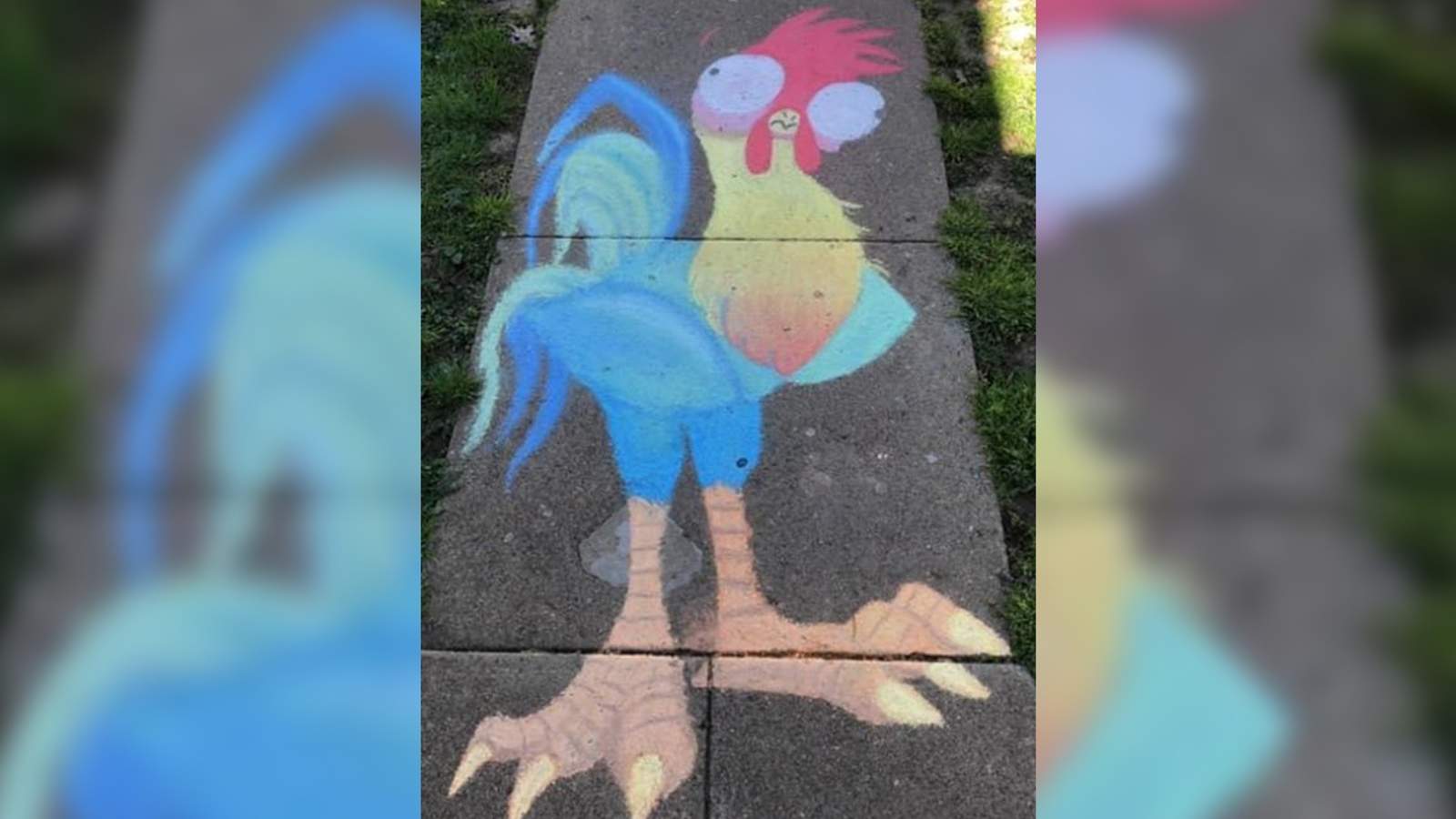 Clifton Forge teen creates colorful sidewalk art during stay-at-home order